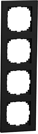 Schneider Electric Merten MEG4040-3603 M-Pure Cadre pour 4 prises IP20 IK03 Noir mat