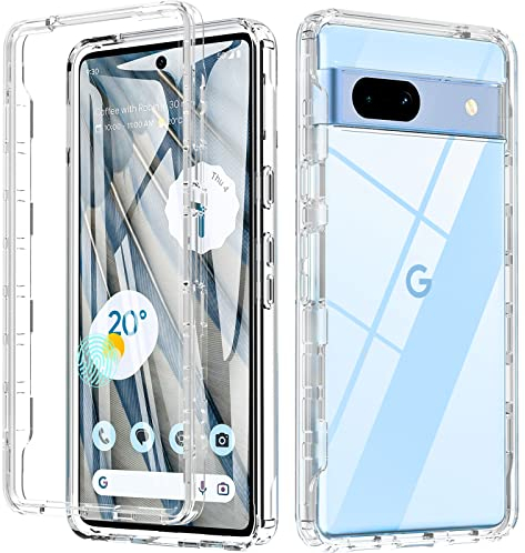 Fin2feel Funda para Google Pixel 7A, funda para teléfono móvil Pixel 7A con protector de pantalla integrado, antiamarillo, resistente, antigolpes, protección completa de 360 grados para Google Pixel
