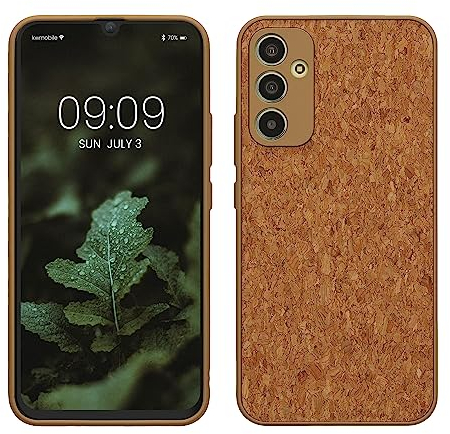 kwmobile Hülle kompatibel mit Samsung Galaxy A34 5G - Kork Handyhülle Cover - Schutzhülle TPU Case in Hellbraun