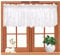 Visillo Cortina Corta para Ventana, Cortina Cocina Rústico con Encaje Flores, Cortina de Ventana de Casa de Campo,Cortina de Voile para Salón, Dormitorio, Puerta Decoración (130 x 41cm (Blanco)
