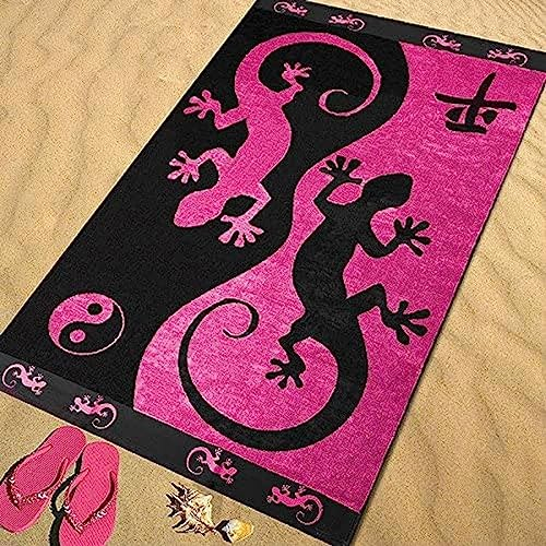 SIVAGA Mikrofaser Strandtuch 70x150 cm Gecko Badetuch 3D Tier Weiches Leicht Handtuch Schnelltrocknend Sandfreies Strandhandtuch Saunahandtuch Reisehandtuch