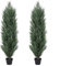 THE BLOOM TIMES Lot de 2 Arbres topiaires artificiels d'extérieur de 1,2 m, Faux cèdre, pin et arbustes pour Porche Avant 1,2 m