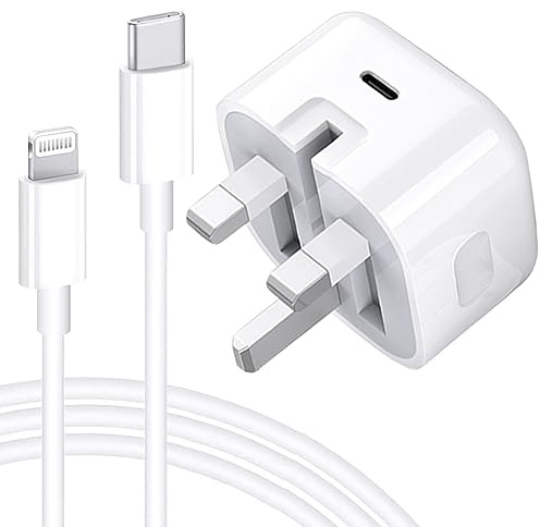 Duracell [Apple MFi Certified] iPhone USB C Fast Charger, Apple 20W PD Type Power Block Wall Charger Plug Adapter with 6.6FT USB-C to Lightning Cable, Compatible 14 13 12 11 Pro iPad AirPods