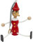 Pinocchio Schwingfigur aus Holz mit Feder, Länge 20 cm + 18 cm Feder- Made in Italy- 9007