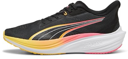 Puma Unisex Adults Darter PRO Road Running Shoe, Puma Black-Sun Stream, 38.5 EU