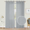 CUCRAF Leinen Voile Vorhänge mit Ösen Lichtfilterung Gardine für Schlafzimmer Wohnzimmer, Grau Blau, H225 x B140cm 2er Set
