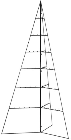 vidaXL Metall Weihnachtsbaum für Dekorationen, Christbaum mit 6 Ebenen, Platzsparend DIY Dekoration, Weihnachtsschmuck Weihnachtsdeko, Schwarz 140cm
