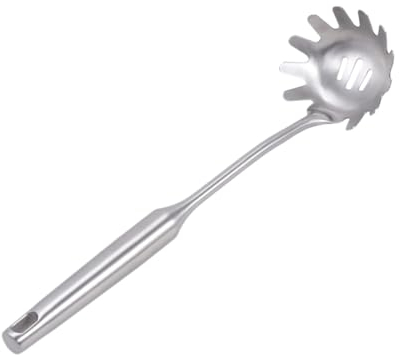 Cabilock 304 Cuchara de colador de espaguetis cuchara ranurada Cuchara servidor SPAGHETTI tallarines pastas pastas fideos servidor de espagueti servidor de pasta hueco tenedor