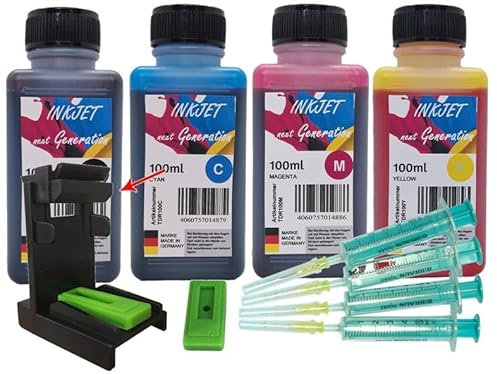 HP305 / HP305XL 400ml TiDis Ink Druckertinte BCMY + IRP109 Luftabzugsadapter