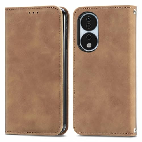 Wuhaizher Honor X7B/Honor 90 Smart Case Leather Wallet Book Flip Folio Stand View Protection Cover with Stand Card Slots Magnetic Closure for Honor X7B/Honor 90 Smart Phone Cases Shockproof, Brown
