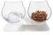 katzenliebe PurrBowl - erhöhter Anti-Erbrechen Fressnapf Ergonomischer Katzennapf 15° Neigung - Anti-Erbrechen Doppelschüssel mit Ständer Transparent