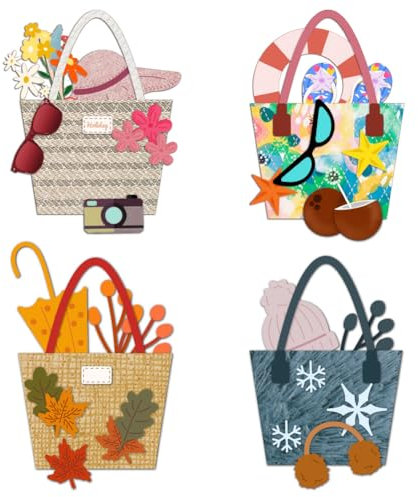 DELORIGIN Metall Stanzformen Mit Vier Jahreszeiten Tasche Kartenherstellung Stanzschablonen Rahmen Neuheiten Für Heimwerker Prägung Scrapbooking Bastelpapier Geschenk Festival Dekor