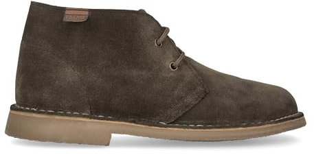 PAYMA - Stivali Stivaletti Safari Deserto in Pelle per Uomo e Donna. Fatto in Spagna. Scarpa Chukka in Crosta di Pelle Sport. Chiusura con Lacci. Suola in Gomma. Colore: Vison, Taglia: EU 42