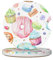 GSGCSBYMLG Cupcakes Ciambelle Muffin Zucchero Stampato Sottobicchieri in Ceramica Auto 2pcs Accessori Interni Auto