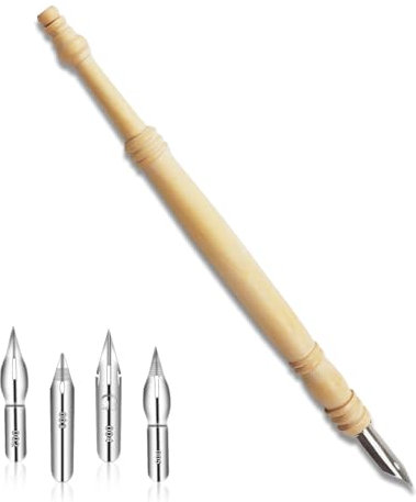 Diu Diu Cat Comic Pen Nib Set, Dip Pen Set,Drawing Pen Nib Calligraphy Nibs with Wooden Comic Pen Nib Holder for Writing, Painting, Signing