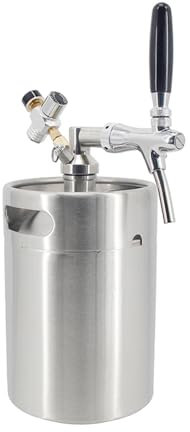 QAZMLP Elaboración de Cerveza casera Sistema de Grifo de Barril pequeño de 2/4/5 l con Control de Flujo, Grifo de Pared Simple for Cerveza, Sidra, Bebidas carbonatadas Accesorios para el Vino(2L)