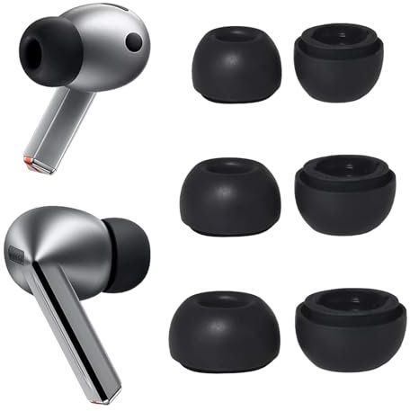 MQIMY Replacement Earbud Tips Earbud Covers Silicone Ear Tips Compatible with Samsung Galaxy Buds 3 Pro Headphone Rubber Tips Eartips Earbud Replacement Tips, 3 Pairs S M L