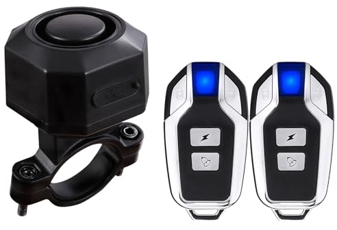 Mengshen Allarme per bici ricaricabile con 2 telecomandi di aggiornamento 110dB forte impermeabile antifurto allarme vibrazione per Ebike moto scooter auto include cavo di ricarica