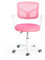 FurnitureR Sedia da ufficio da scrivania, regolabile in altezza, girevole, in tessuto, ergonomica, sedia da lavoro con braccioli, per sala studio, rosa