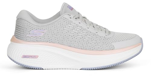 Skechers Women's Go Run Elevate 2.0 Badric Sneaker, Gray Textile/Pink Trim, 7 UK