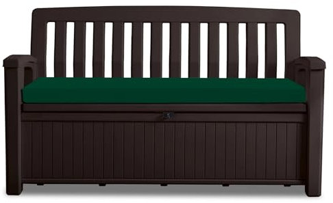 Waterproof Garden Bench Cushion 128x50x5cm Outdoor Bench, Eden & Storage Bench Seat Pad Only Extra Thick Swing Bench Patio Furniture Pads Durable & Easy to Clean Removable Cover (Green)