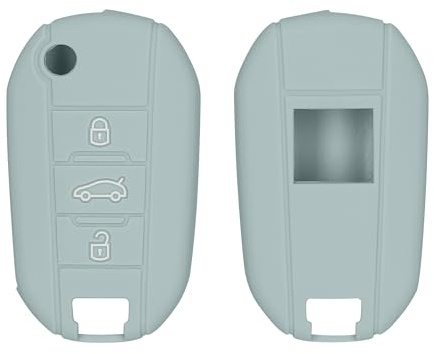 kwmobile Schlüsselhülle für Peugeot Citroen 3-Tasten Klapp Autoschlüssel Hülle - Autoschlüssel Schlüssel Hülle aus Silikon - Schlüsselschutz Gehäuse in Cool Mint