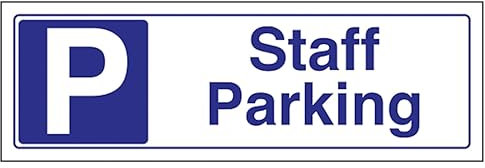 V Safety Staff Parking Panneau de sécurité en plastique rigide 300 x 100 mm 2 mm