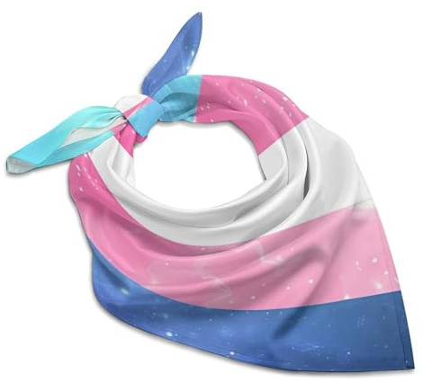 SMAZDFXX Trans Flag LGBTQ G-alaxy Bandana-Kopftuch für Damen, bunt, quadratisch, Schal, leicht, Handtaschen, Geldbörsen, Schals