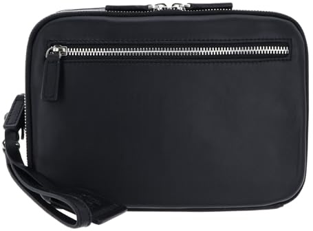 Leonhard Heyden Leder Handgelenktasche London Mens Clutch Black schwarz