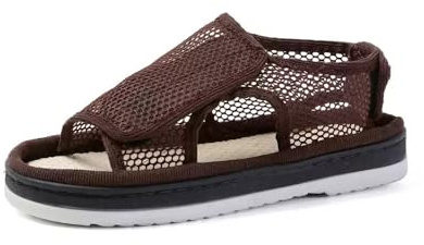 Sandalias Extra Anchas para Diabéticos Zapatillas Ortopédicas para Pies Hinchados y Sensibles Gota Rehabilitación Suaves y Cómodas (marrón, Sistema tallas calzado EU, Adulto, Números, Ancho, 45)