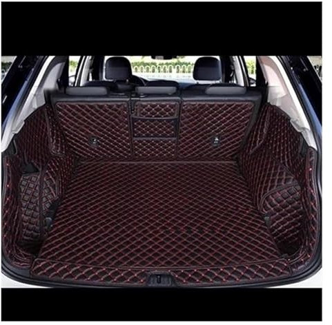 Alfombrilla Maletero para VW para T&iguan L 2017-2022 Esteras para Maletero Coche Bandeja Maletero Trasera Alfombrilla De Revestimiento para Maletero De Carga(Black Red,Set)