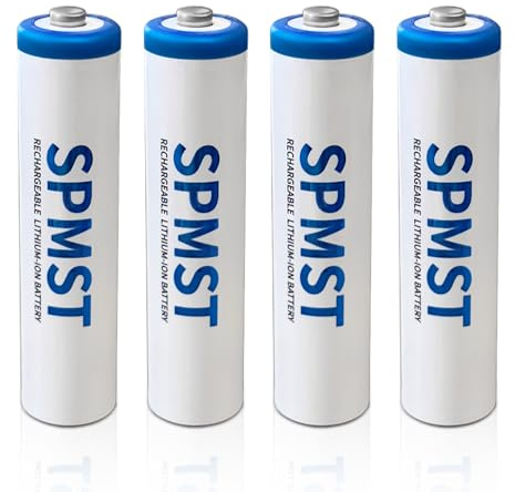 SPMST aaa rechargeable batteries, 1.5V 1200mWh AAA Batteries (4 Pack) | Suitable for AAA compatible devices such as remote controls, computer keyboards, headlights, etc