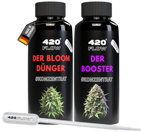 420Flow® mineralischer Cannabis Dünger | 2er Set Boom Booster | Rezeptur für Cannabis Samen Blütephase | Perfekte Ergänzung für Growbox Komplettset | Grow Zubehör (250ml)