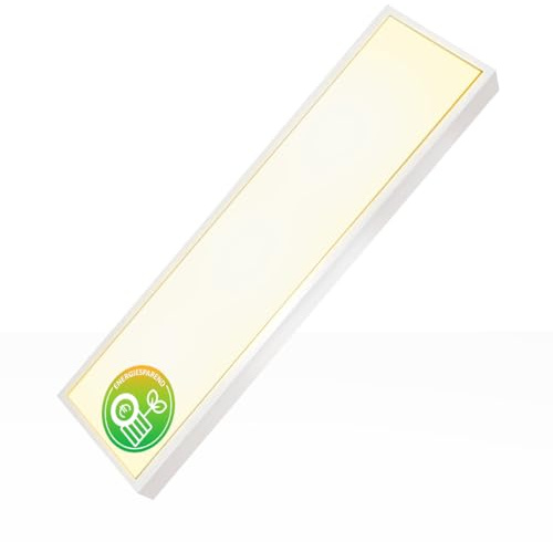 Xtend EcoLight LED Anbaupanel 150x30cm 3000K Warmweiß UGR19 6400lm 40W integrierter Alu Aufbaurahmen Bürodeckenleuchte Aufputz Rasterleuchte Montagerahmen Deckenleuchte BLt
