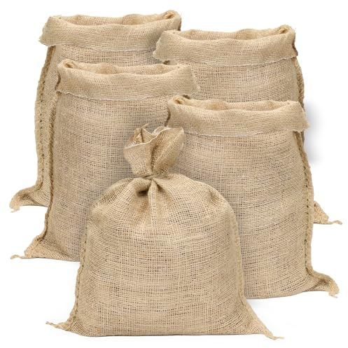 La Cordeline 5 Sacs Toile de Jute Naturelle 30 x 39 cm - Sac Réutilisable pour le stockage, Conservation, rangement Jardin, Cuisine, Déco
