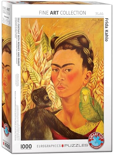 Self Portrait with Monkey and Parrot by Frida Kahlo