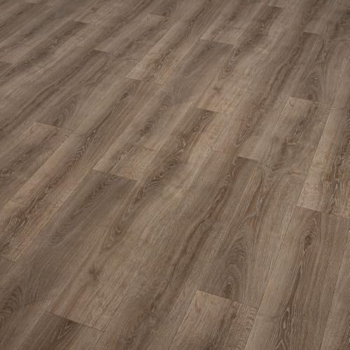 Brown Oak Traditional Plank Effect Callisto Vinyl Flooring 2mm Thick Lino Roll Bathroom Kitchen (2m Wide x 2m Long)