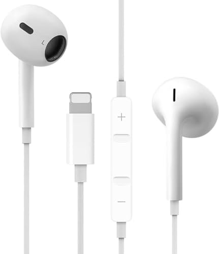 Bivvclaz Wired Headphones for iphone, HiFi stereo noise-canceling Wired In-Ear Headphones, built-in microphone and volume control, compatible with iPhone 14/13/SE/12/11/XR/8/7/XS