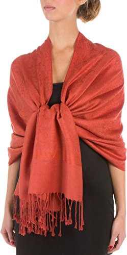 Sakkas 70 X 28 Paisley Selbst-Design Schal/Wrap/Stole - Orange