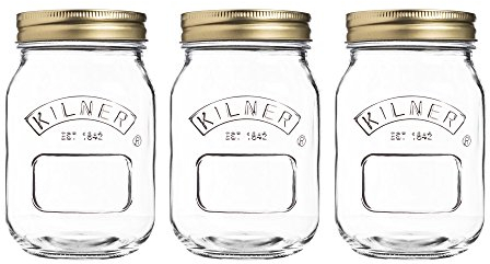 Kilner Ravenhead 0.5 Litre Preserve Jar, Sleeve of 3