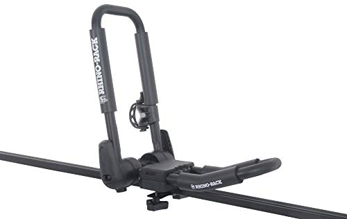 Rhino Rack Kayak & Canoe Carrier, Folding J-Style with Universal Mounting Bracket, Easy Use & Fitment, Heavy Duty; for All Vehicles; 4WD, Pick Up Trucks, SUV's, Wagon's, Sedan's; Lightweight, Black