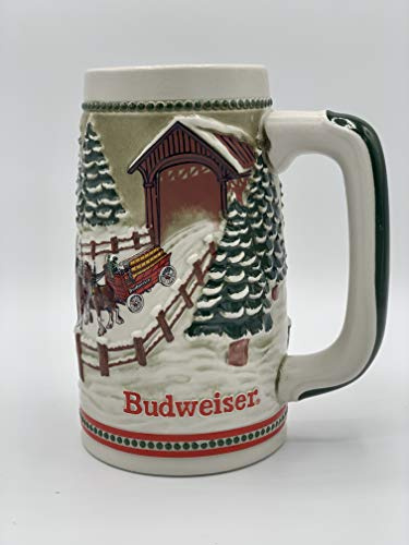 1984 Budweiser Bier Stein Urlaub Christina Baas-Clydesdales, wenn Sie durch Covered Bridge