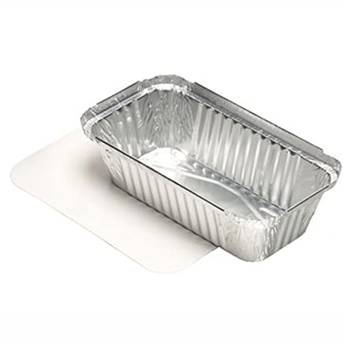 Papstar Lot de 50 bols en aluminium avec couvercle 0,7 l 19,7 x 10,5 x 4,9 cm