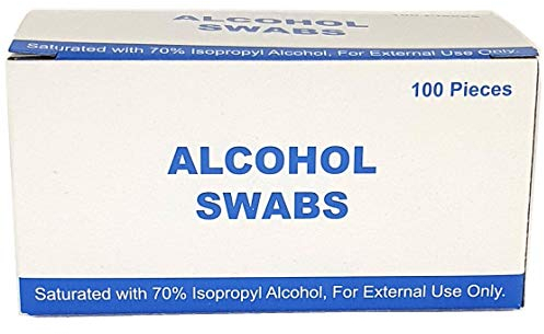 Healthlife Pre-Injection Swabs x 100, Unscented, Medical Grade, Alcohol Free, Wipes