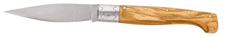 AUSONIA - Coltello da tasca modello Pattada manico ulivo lama inox 20 Cm