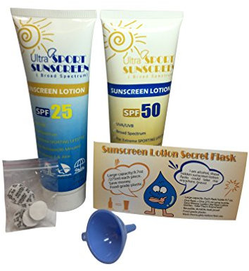 Sly Sippy Sunscreen Lotion Secret Flask (2 Pack) 275 ML/9.7oz