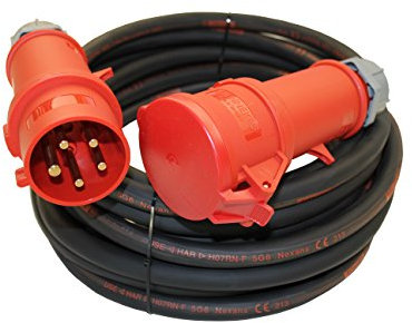 netbote24 Profi-LINE CEE Verlängerungskabel mit/ohne Phasenwender 32A MENNEKES TITANEX 5G6 H07RN-F 5-50m (25m)