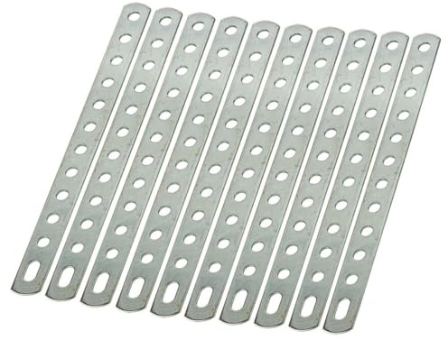 tomzz Audio 2400-031 Lochstreifen Lochschiene aus Metall 10er Set 192x16mm für verschiedenste Einsatzzwecke stabile Version