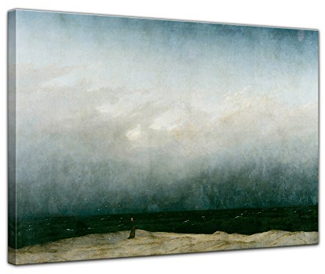 Bilderdepot24 Bild auf Leinwand | Caspar David Friedrich Der Mönch am Meer in 120x90 cm als Wandbild | Wand-deko Dekoration Wohnung alte Meister | NEU-180201-120x90-dmam