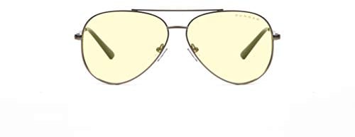 Gunnar Gaming- und Computerbrille - Maverick, Gunmetal Rahmen, Amber Linsen - Blaulichtfilter Brille, Premium Blaufilter, UV-Schutz,